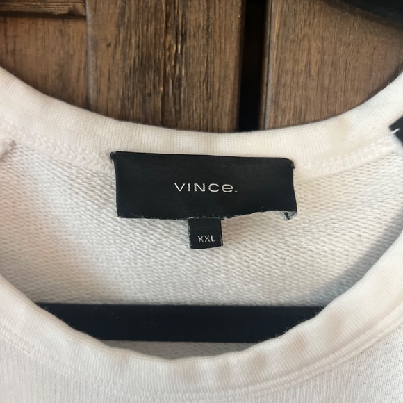 Vince French Terry Long Sleeve Crew Neck Sweatshirt White Size XXL - Picture 4 of 9